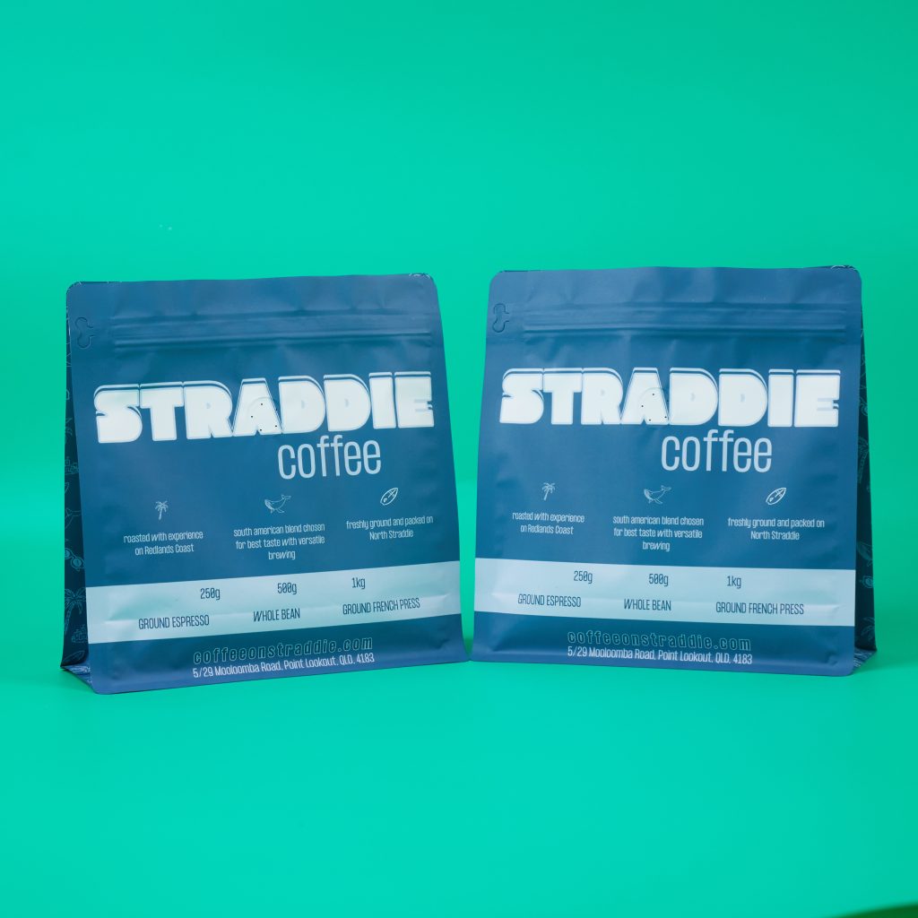 Custom Printed Flat Bottom Coffee Bag with Zipper and Valve
