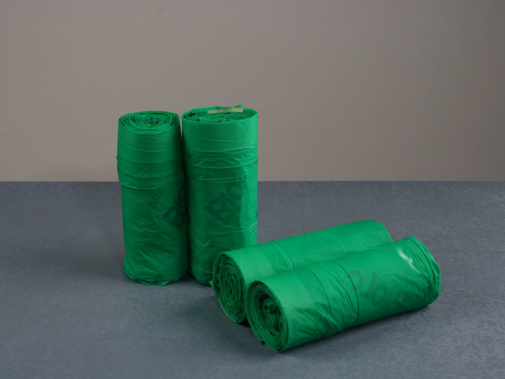 Custom Printed Recyclable Drawstring Garbage Bags on Roll for Household, Office and Commercial Waste Collection