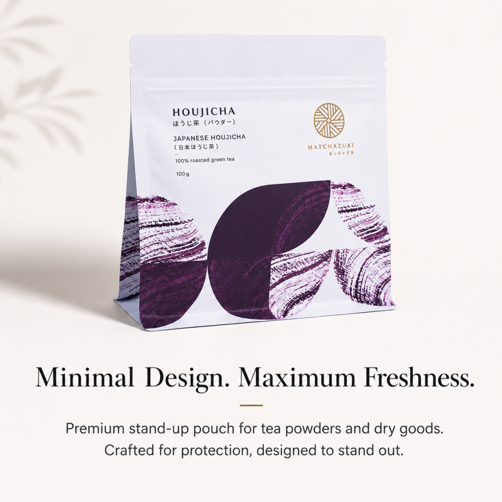 stand-up pouch for tea powders and dry goods