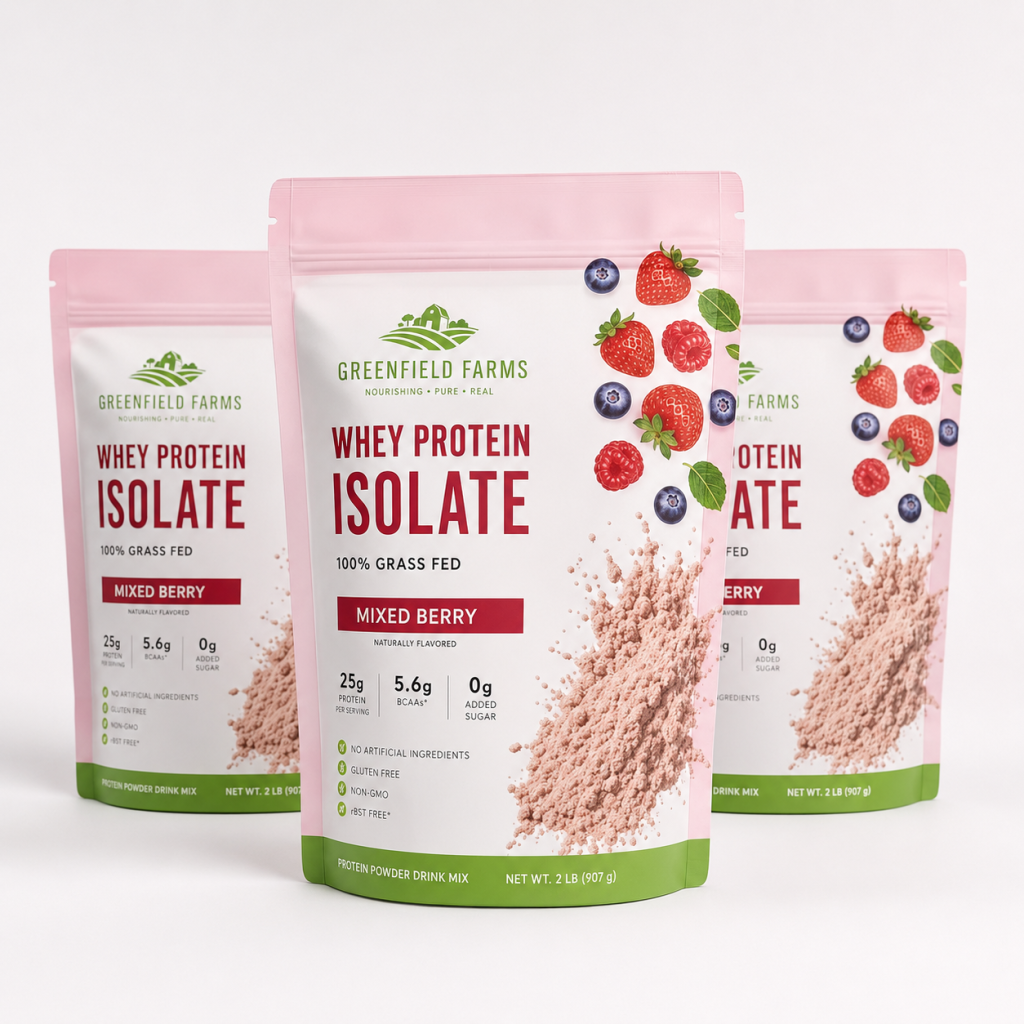 Custom Printed Whey Protein Isolate Stand-Up Zipper Pouches for Nutrition Powder Packaging