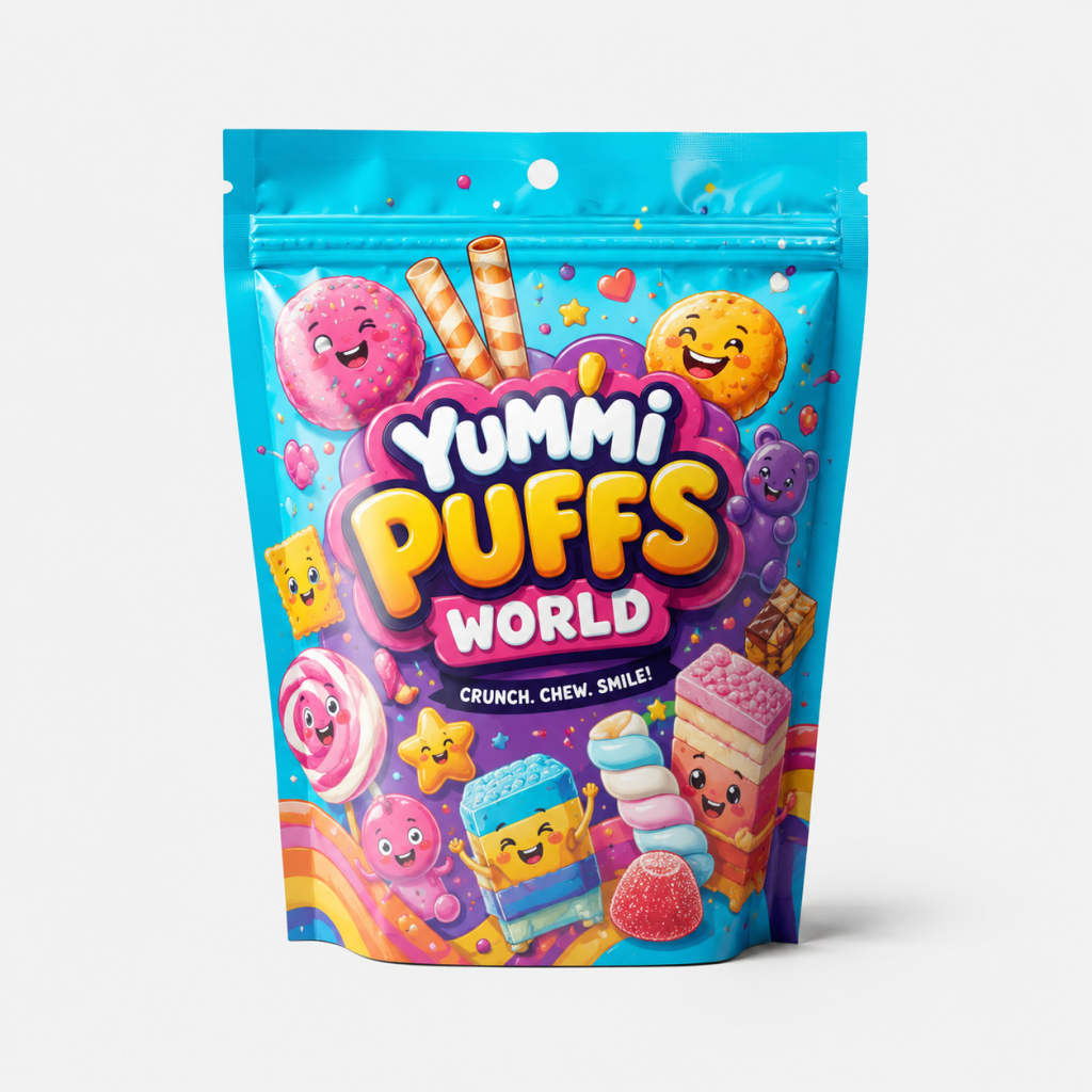Custom Printed Candy and Snack Stand-Up Pouches with Zipper and Hang Hole